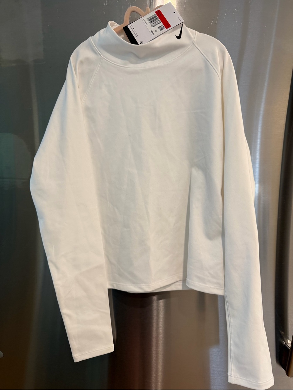 Nike Women's White Long Sleeve Mockneck Top - Minimal Athletic Tee